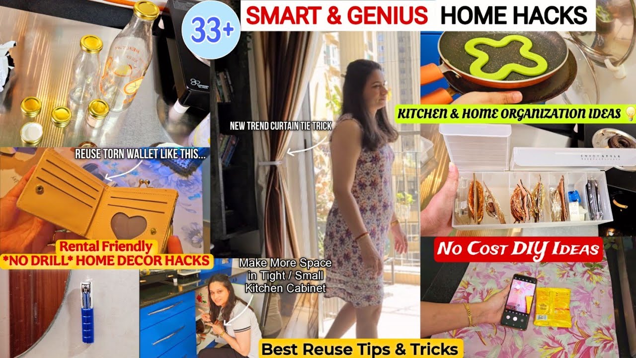 33 SMART Home Hacks & Zero Cost Useful Kitchen Tips | No Cost KITCHEN ORGANIZATION Ideas, DIY's