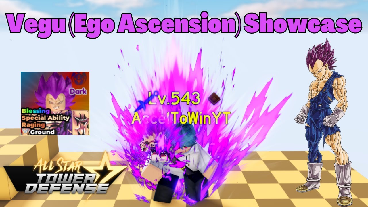 Vegu (Ego Ascension) Showcase (Vegeta Ultra Ego DragonBall Super) All Star Tower Defense ASTD