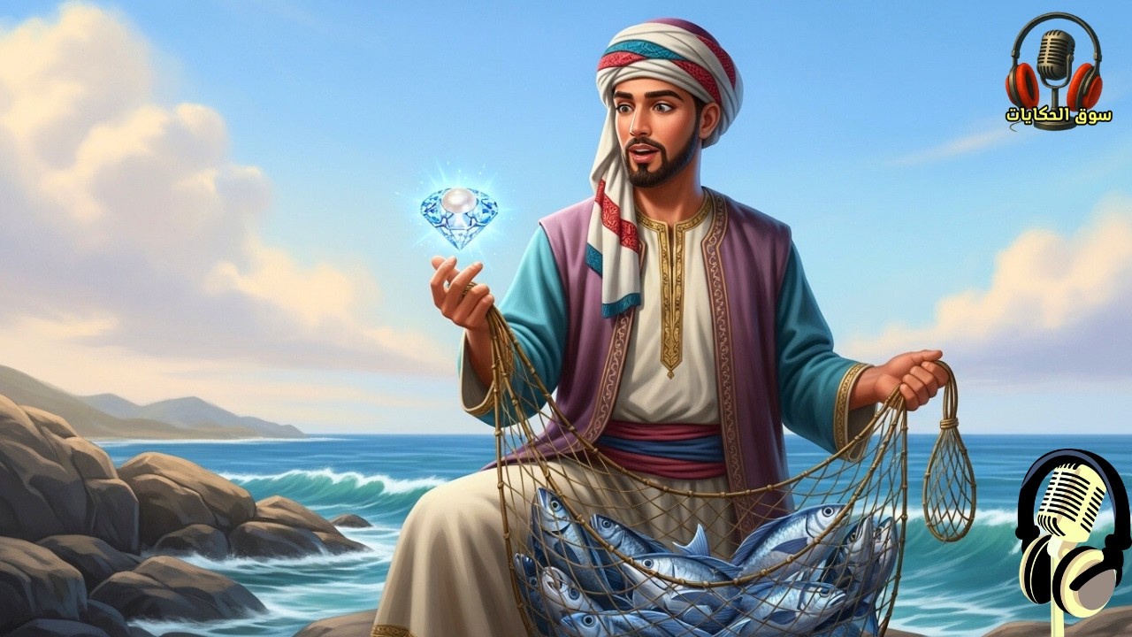 قصة الصيّاد والجوهرة الغامضة، من القصص المشوقة قبل النوم، ضع السماعات واستمع، سوق الحكايات والقصص