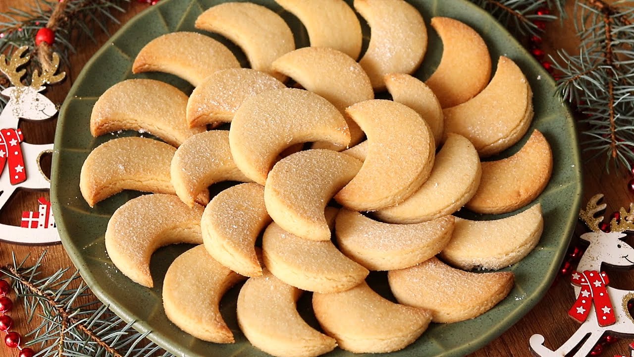 ЗА МИНУТЫ! ПЕЧЕНЬЕ 12 МЕСЯЦЕВ 🎄РОЖДЕСТВЕНСКАЯ ВЫПЕЧКА к ЧАЮ. ВКУСНЕЙШЕЕ ПЕСОЧНОЕ ПЕЧЕНЬЕ Полумесяцы