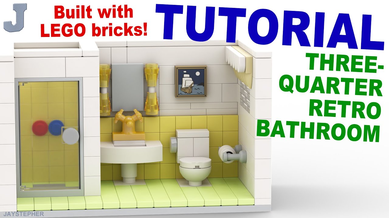 Как построить ретро-ванную комнату из LEGO Three-Quarter