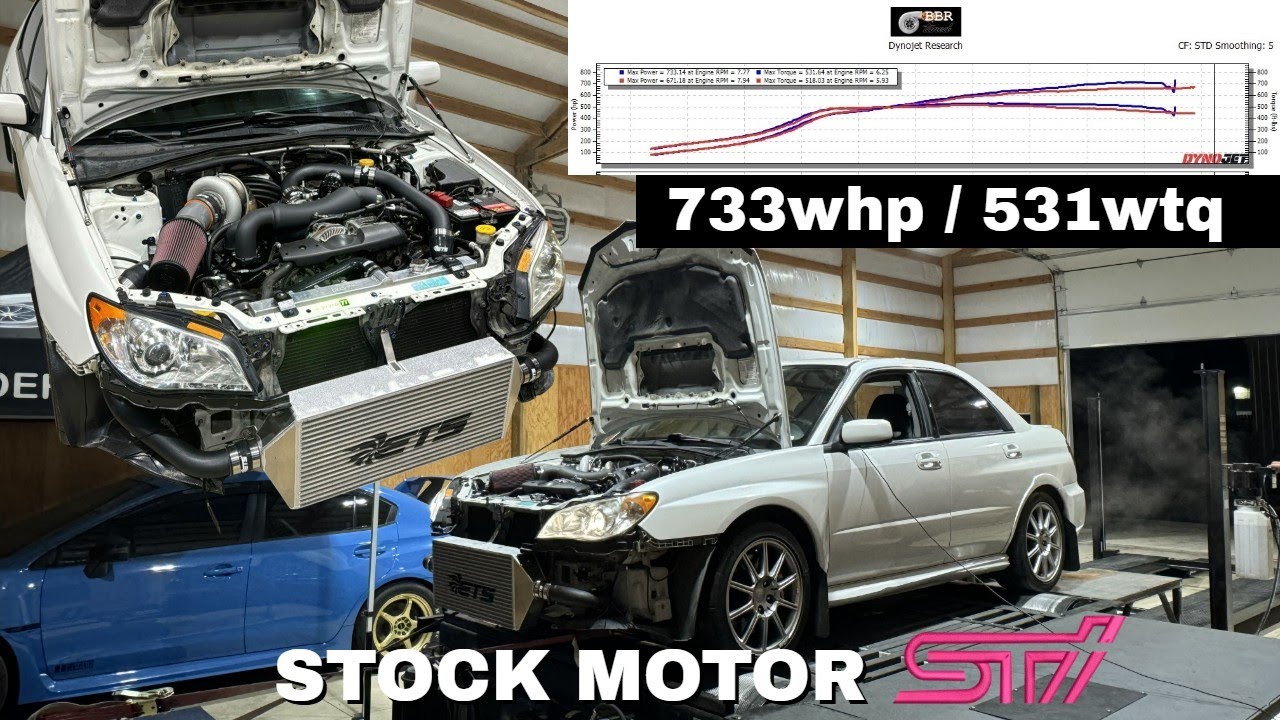 2007 STI STOCK MOTOR makes 700+whp! Street Hits Included