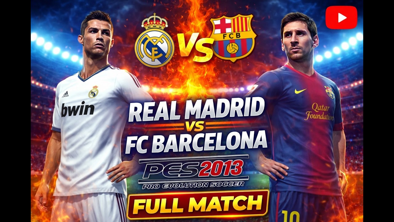 PES 2013 GAMEPLAY PC UCL REAL MADRID VS BARCELONA | Duel Sengit El Clasico! Siapa yang Lebih Kuat?