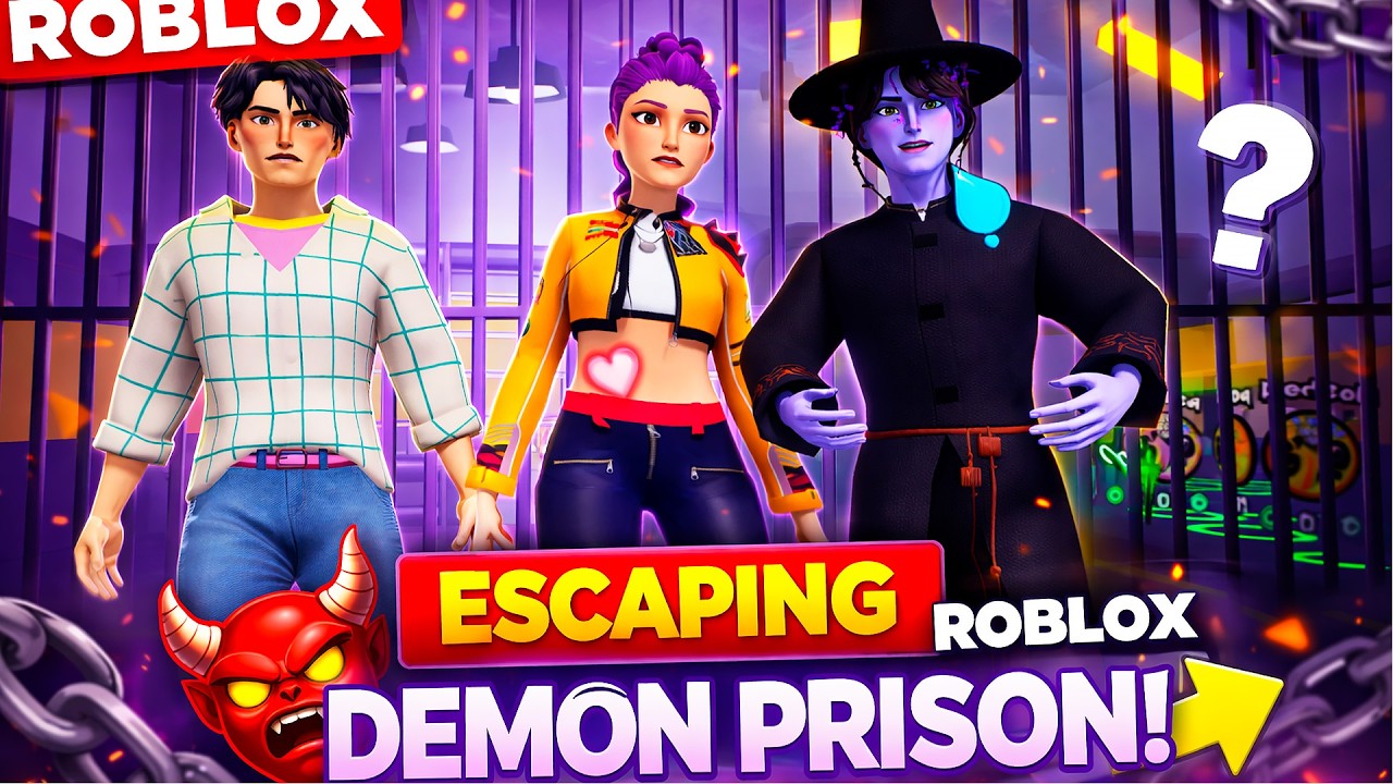 JINU AND RUMI VS JINU DEMON PRISON RUN OBBY ROBLOX