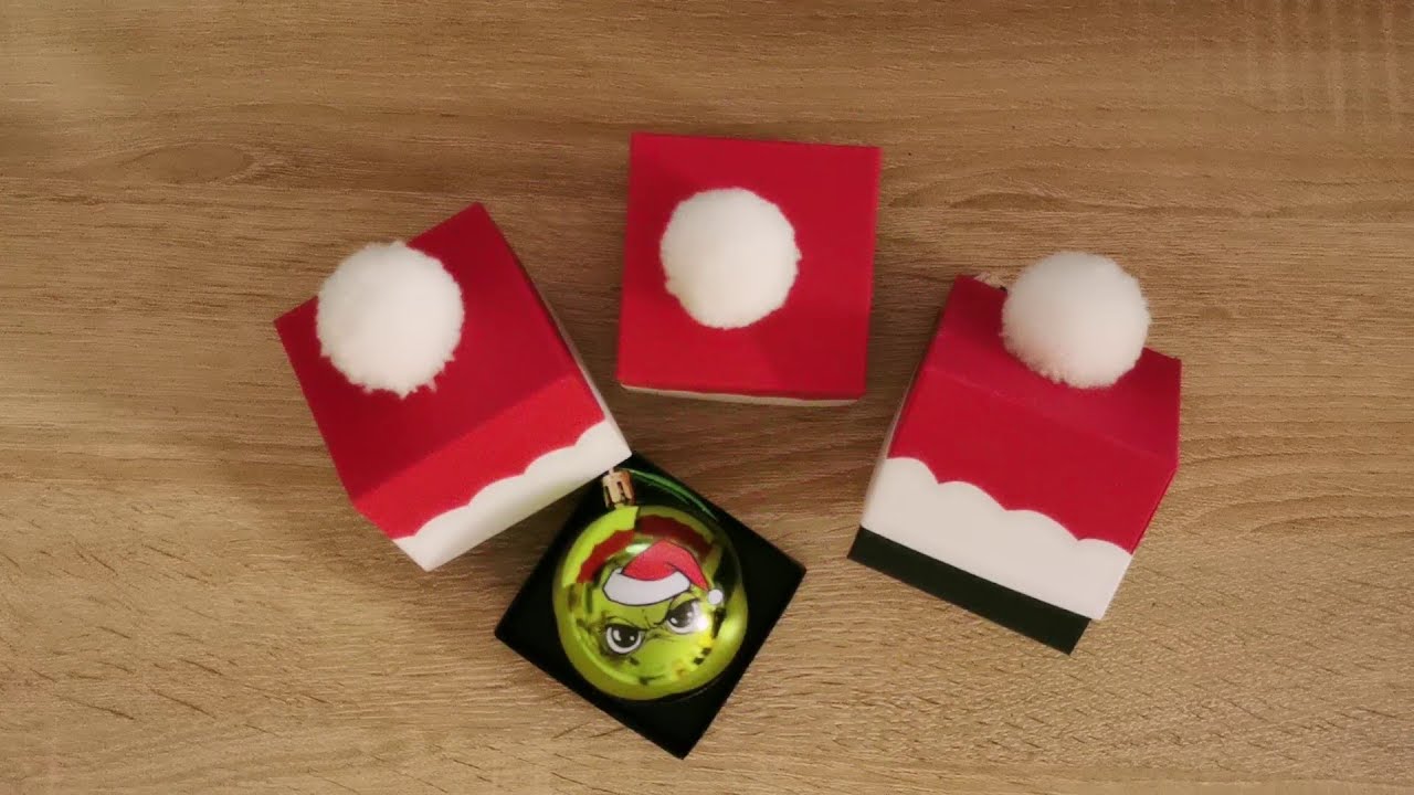 Verpackung Weihnachtskugel - Nikolausmütze