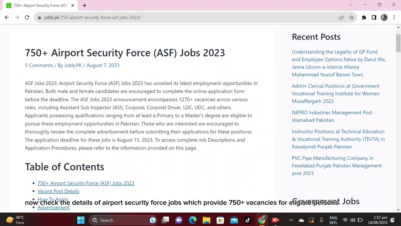 750+ Airport Security Forces ASF Jobs| How to apply for ASF