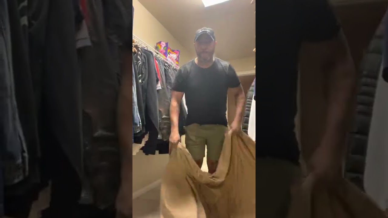 Moving on up Packing clothes with a sheet