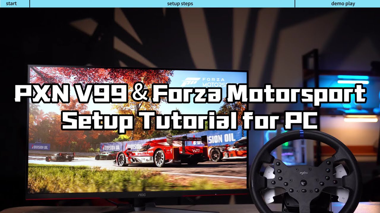 PXN V99 Gaming Steering Wheel & PC Forza Motorsport Setup Tutorial.#pxn #tutorial #forzamotorsport