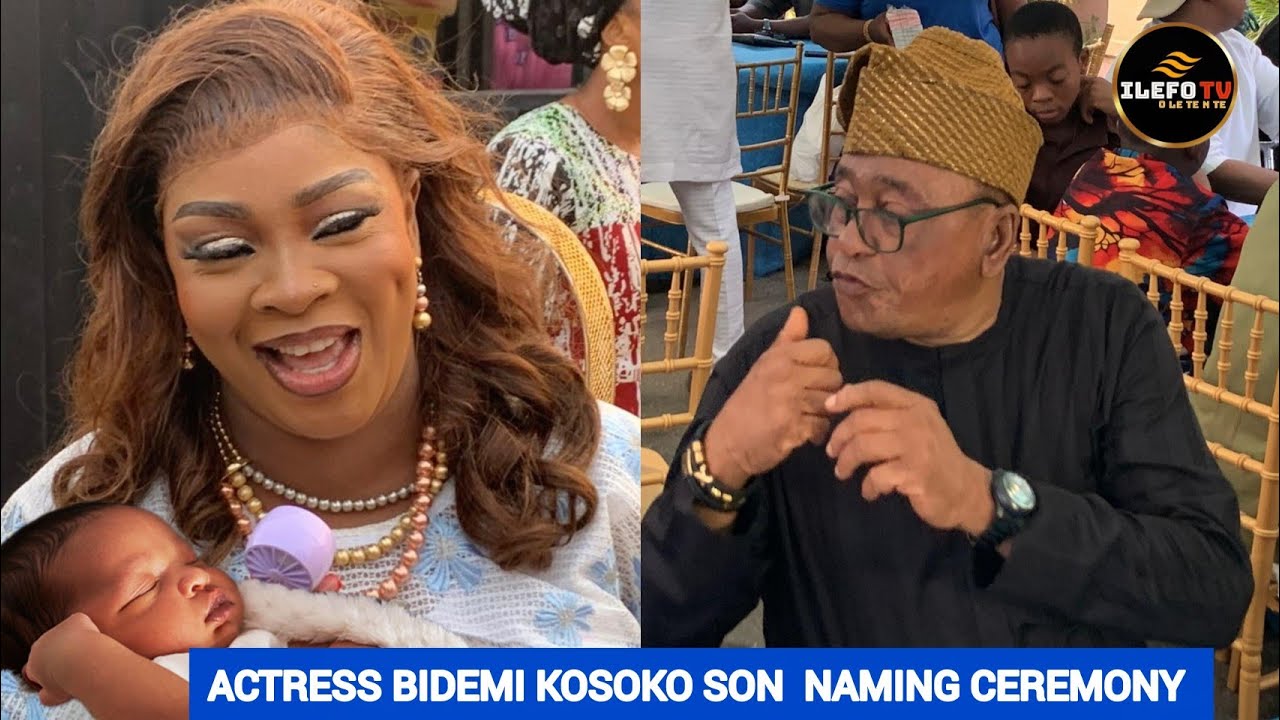 JIDE KOSOKO ARRIVES HIS DAUGHTER BIDEMI KOSOKO BABY NAMING CEREMONY 