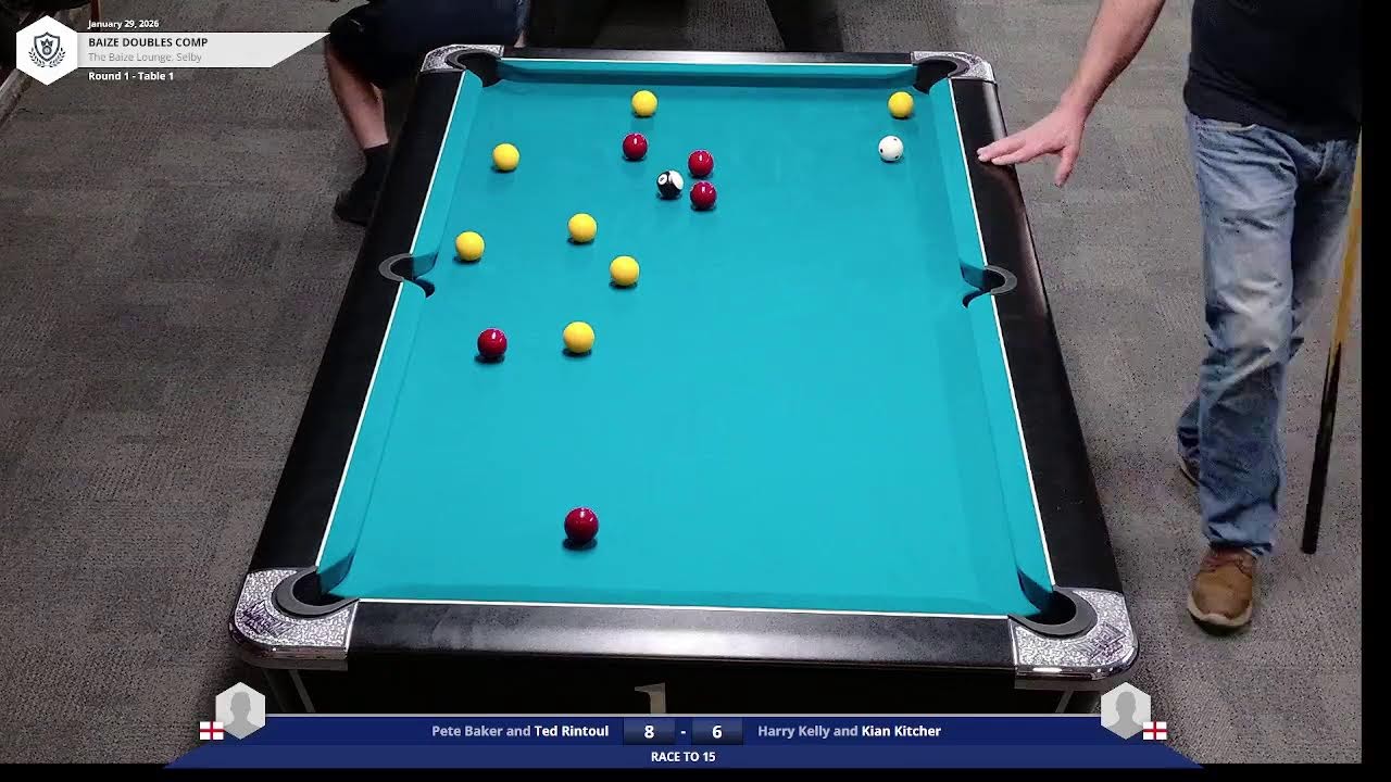 Kian/Harry vs Pete/Ted Race to 15 doubles