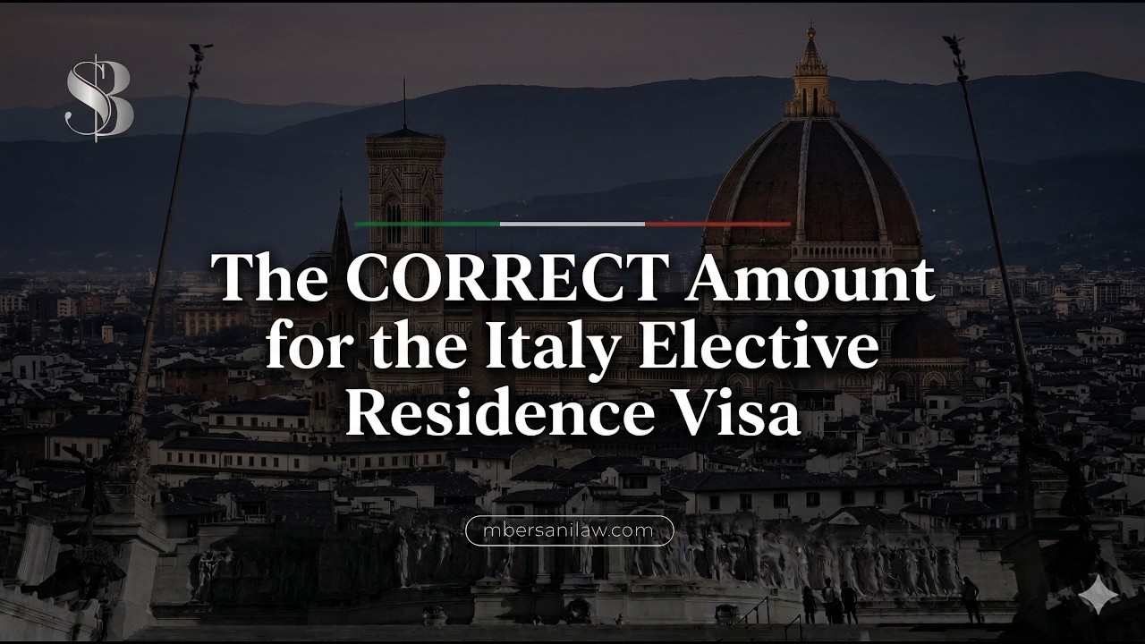 Elective Residence Visa for Italy: The Correct Amount You Need in 2026