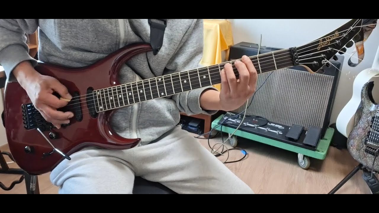 Smoke On The Water . with line6 amp and Aria's Guitar Jam.