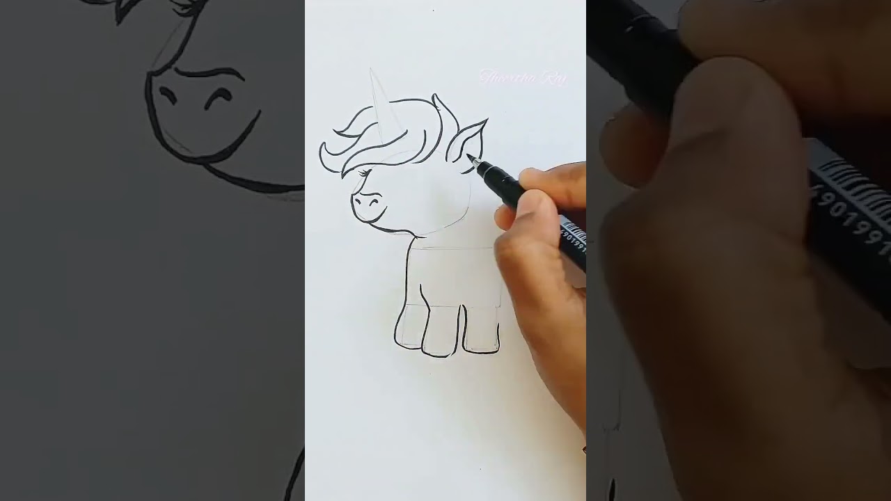 Uniocorn #shorts #easyart #beginnersdrawing #fantasyartwork #cutedrawings#stepbystepdrawing#drawing