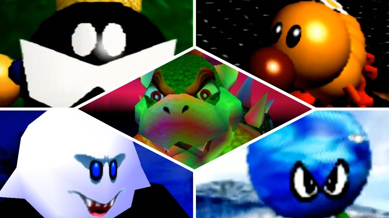 Super Mario 64 - All Bosses (No Damage) & Ending