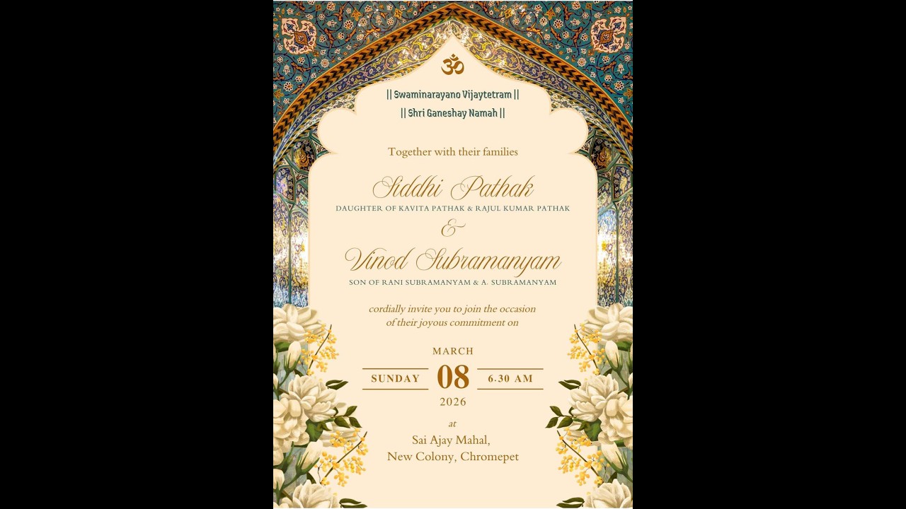 Siddhi Pathak Wedding Vinod Subramanyam