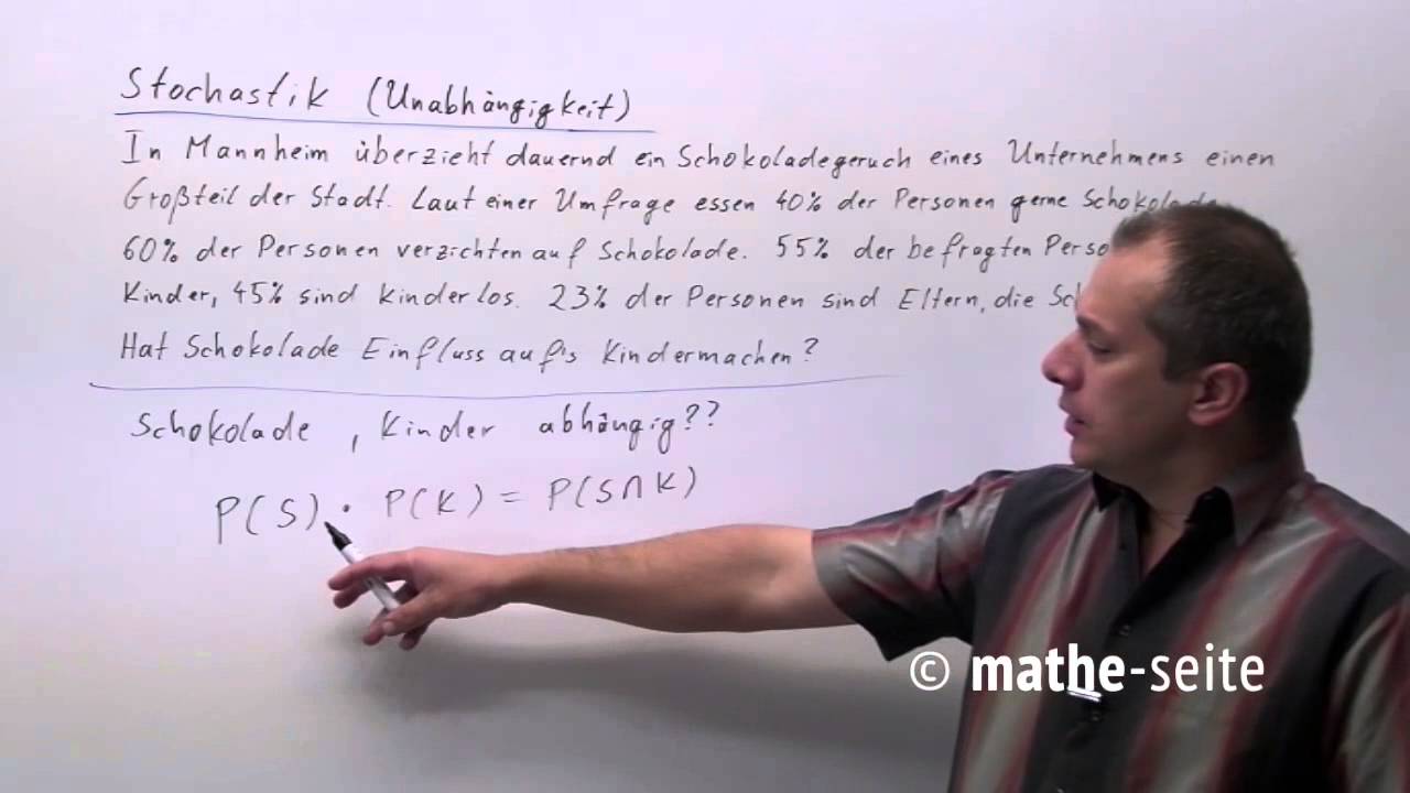 Stochastische Unabhängigkeit, stochastische Abhängigkeit; Beispiel 4 | W.15.02