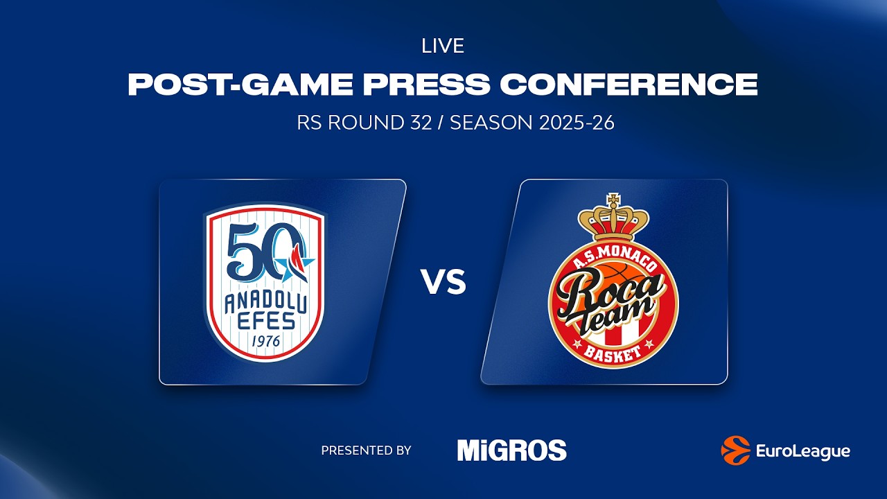 🔴 #EuroLeague 2025-26 RS R32 Press Conference: Anadolu Efes - AS Monaco