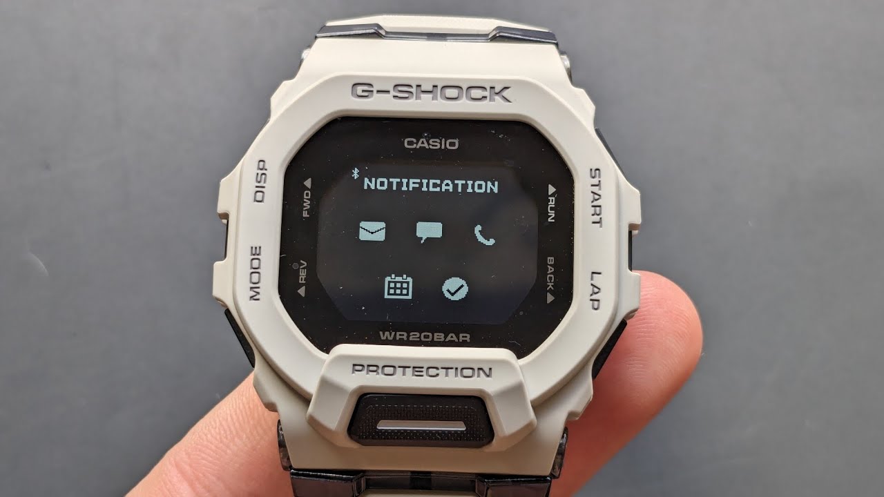 Уведомления на Casio G-Shock GBD-200 (электронная почта, WhatsApp, звонки, текстовые сообщения......