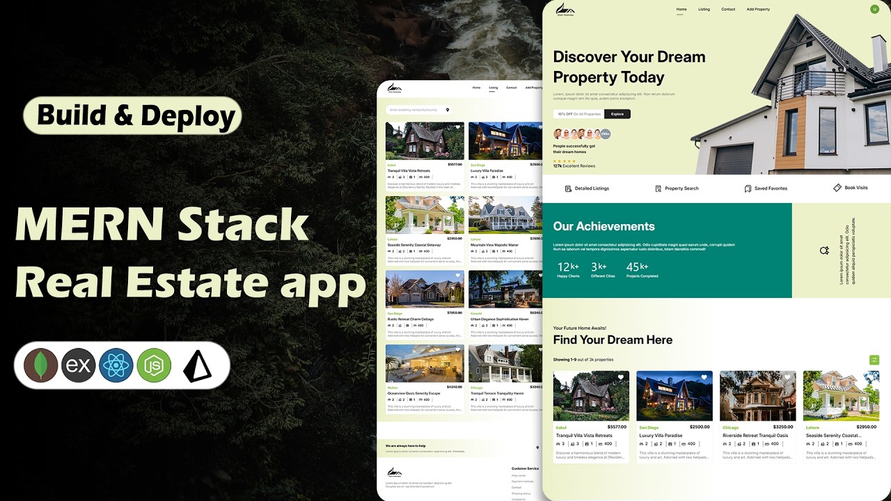 Build and Deploy MERN Stack Real Estate Website React, Mongodb, Express, Node, Prisma, Tailwind CSS
