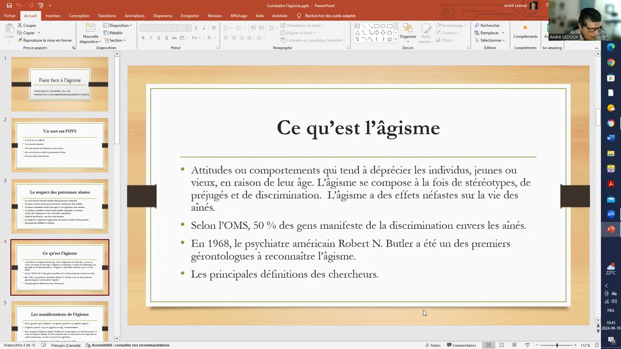 Conférence du 24 septembre - Faire face à l'âgisme