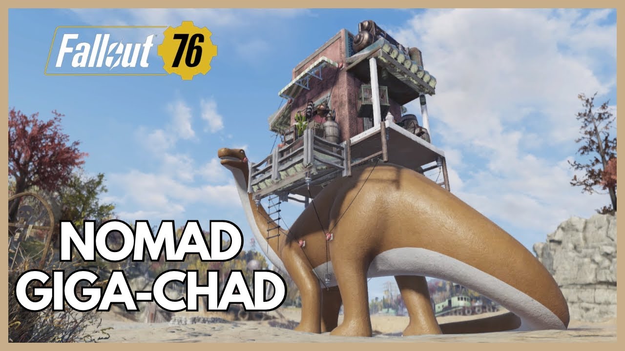 Caravan CAMP on a DINOSAUR Build Fallout 76 Tutorial