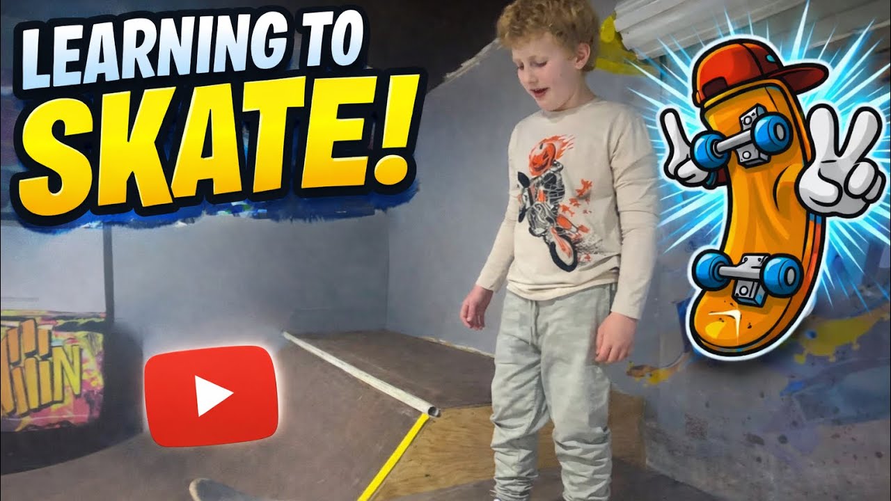 Learning how to skateboard 