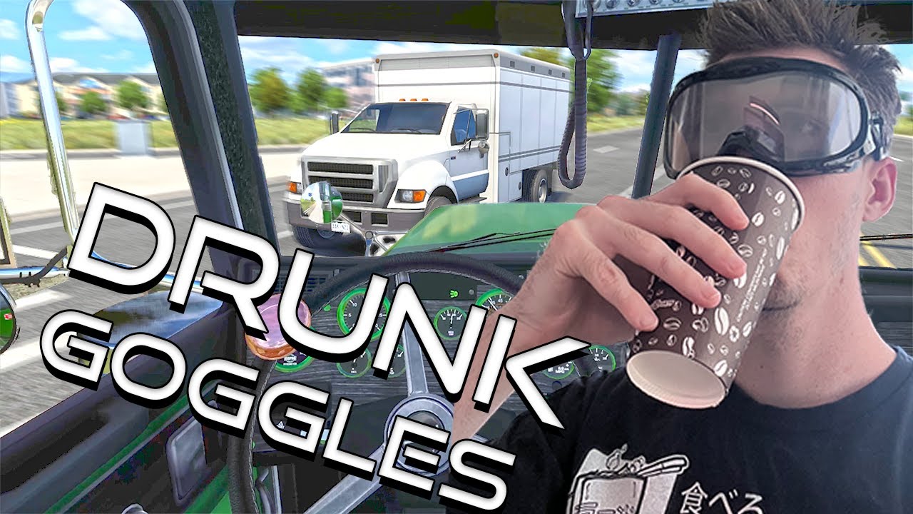 Driving with Drunk Goggles in Truck Sim (with friends)