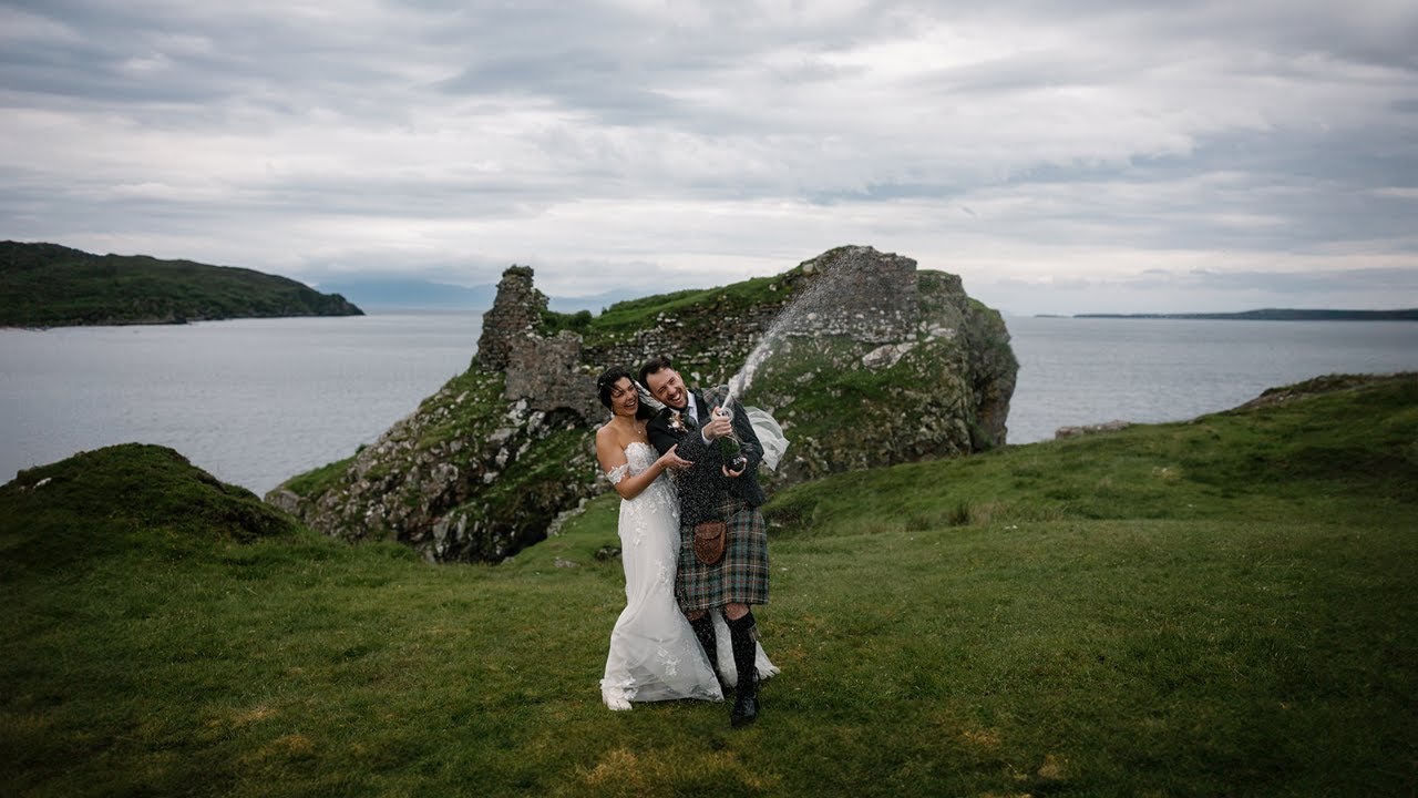 Sasha & Matthew's Skye Elopement | Ruined Castle Vows + Clifftop Adventure