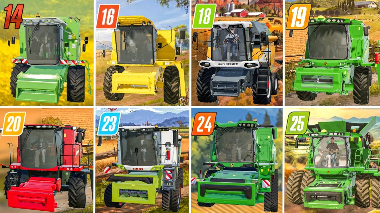 Fs14 vs Fs16 vs Fs18 vs Fs19 vs Fs20 vs Fs23 vs Fs24 vs Fs25 | Harvester Comparison | Timelapse 