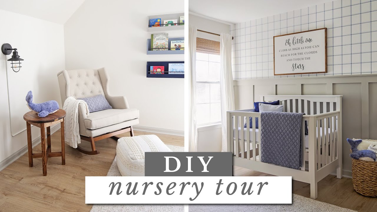 DIY Nursery Tour | Modern Blue and Gray Baby Boy Nursery