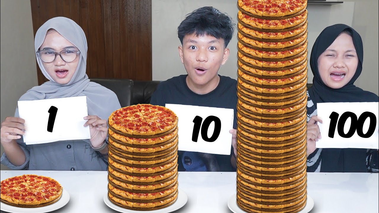 NYERAH! TANTANGAN MAKANAN 1, 10 DAN 100 