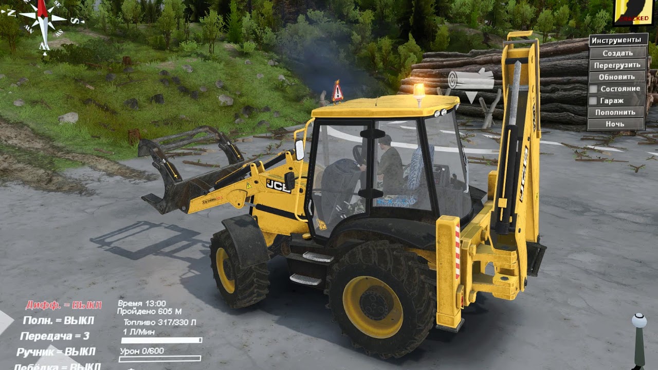 SpinTires 2018  ПОГРУЗЧИК -- JCB -- КАЧЕСТВЕННАЯ МОДЕЛЬ. ПРИВАТ