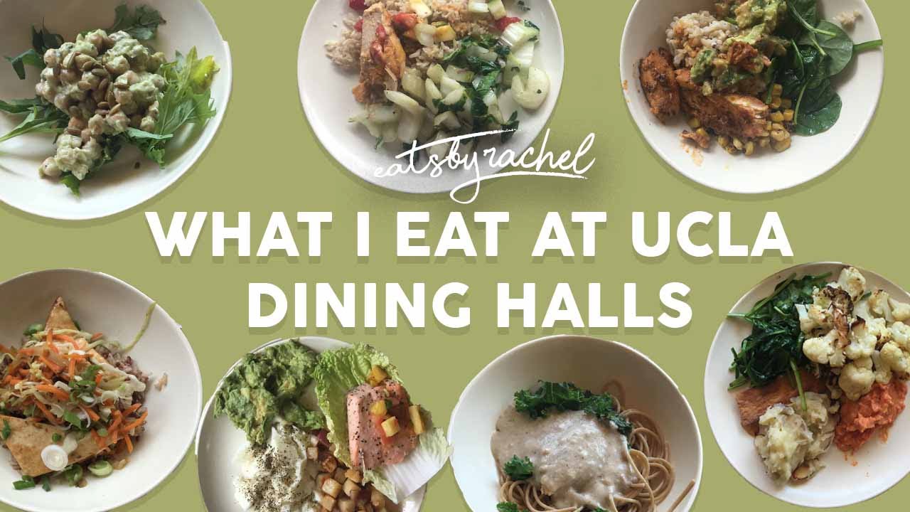 What I Eat at UCLA Dining Halls (Lentil Lasagna, Salmon, Blueberry Pie Smoothie) | Food Vlog