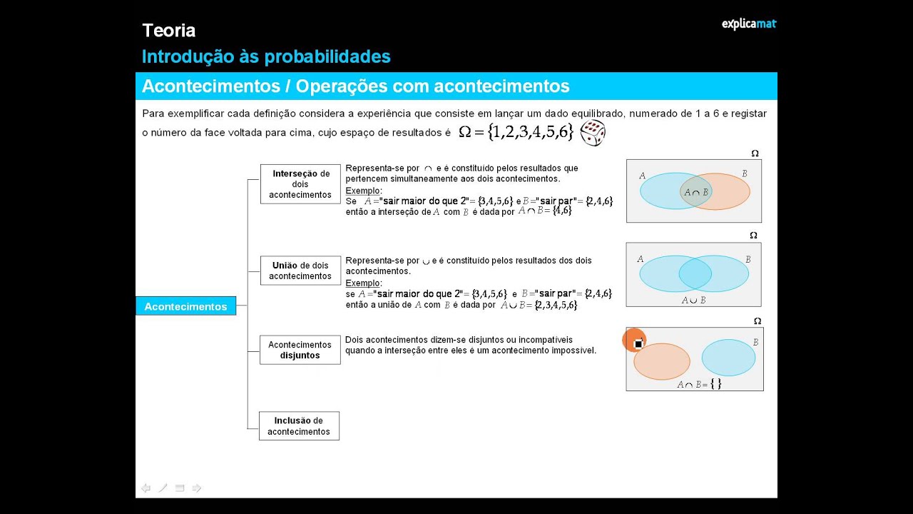 Operações com Acontecimentos - Matemática 9.º Ano