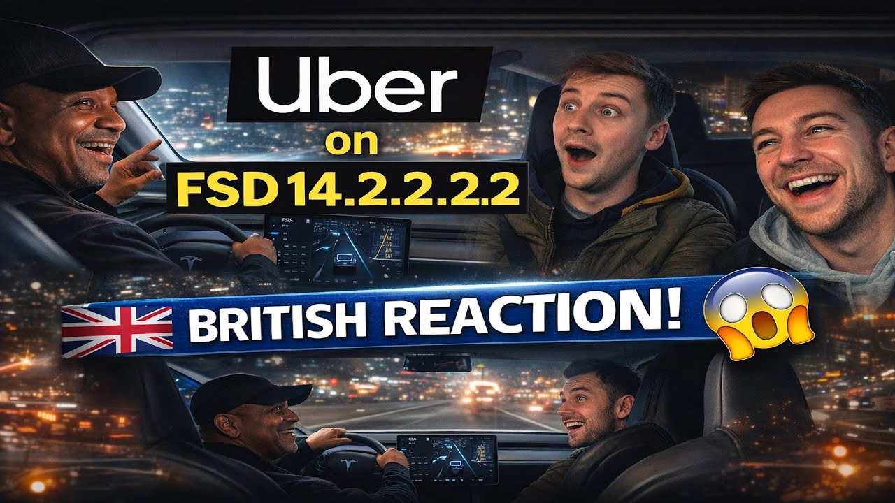 Uber Driver Runs Tesla FSD v14.2.2.2… British Guy Can’t Believe It 😳