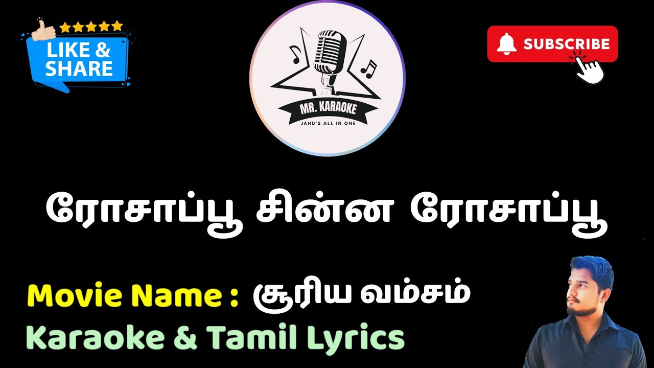 Rosapoo Chinna Rosapoo HD | Karaoke | Tamil Lyrics | Mr. Karaoke