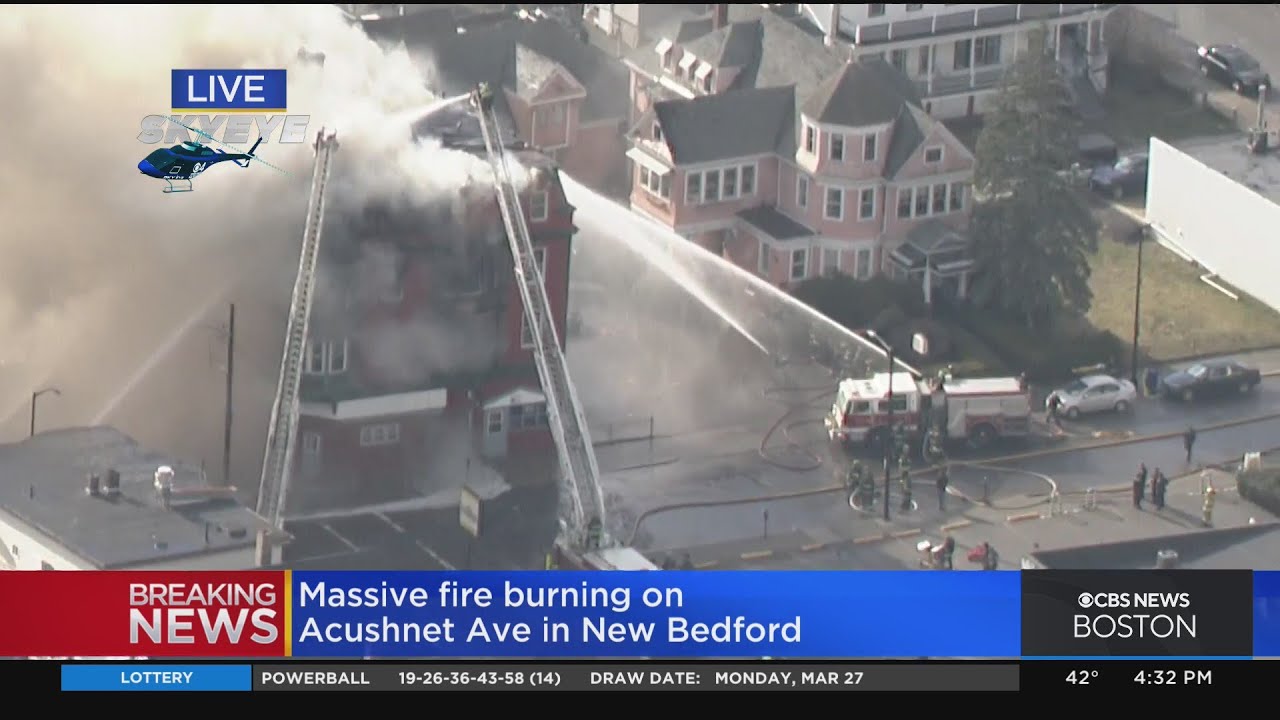 Massive fire burning in New Bedford