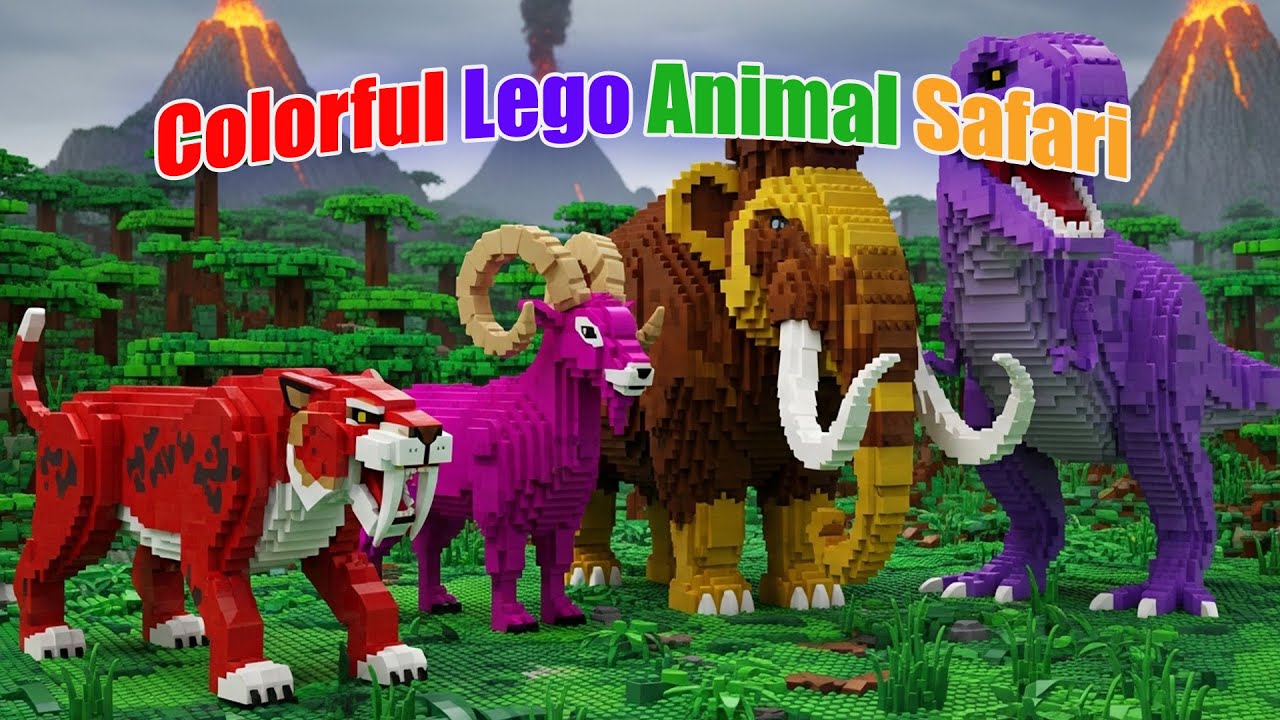 Colorful Lego Animals Safari | Lego Toy Animal | Zazzy Melody