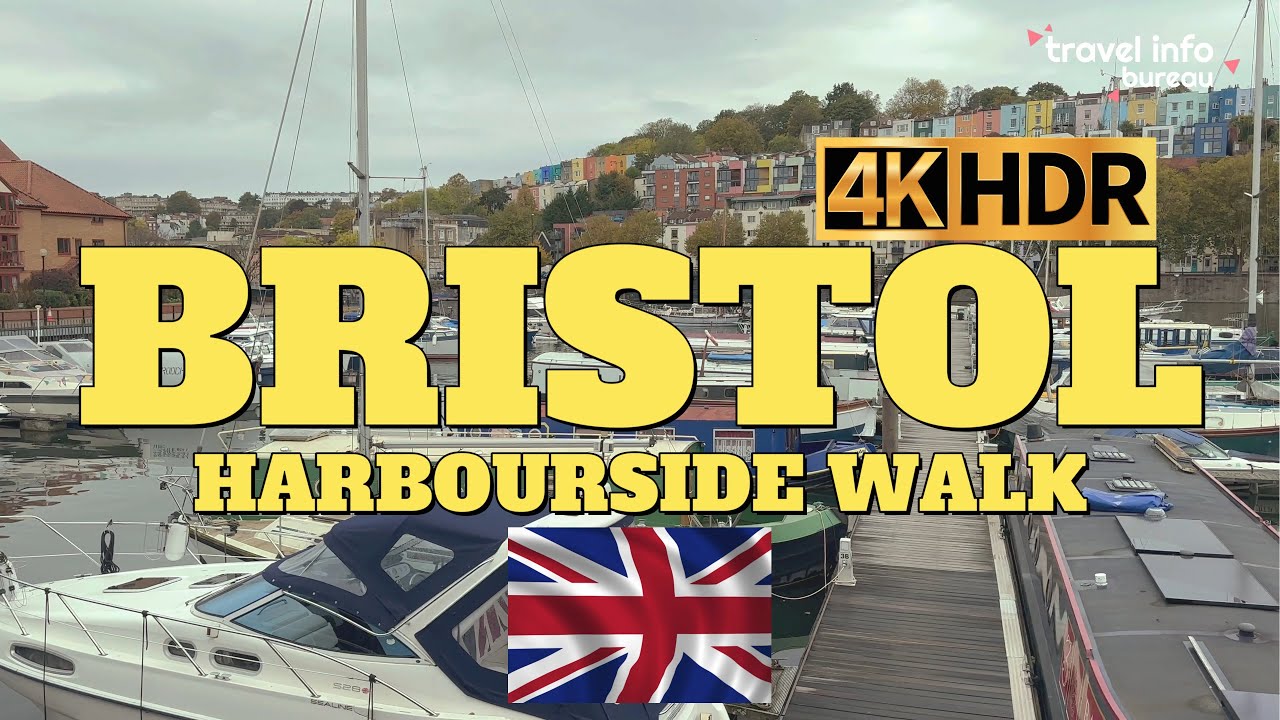 A Morning Walk Tour Of Bristol Harbourside After Rain - No Talking, 4K HDR 60FPS 