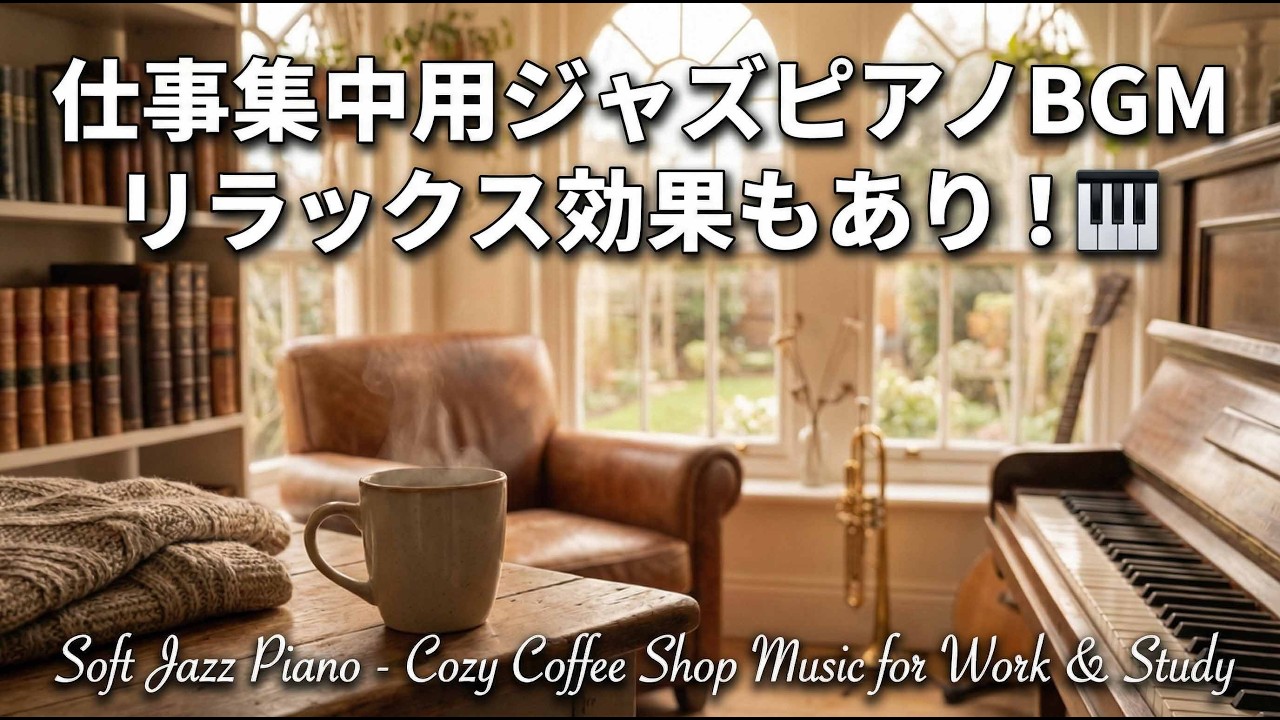 作業用ジャズピアノBGM！リラックス効果もある仕事・勉強集中 | Jazz Piano BGM! Relaxing background music for work and study focus