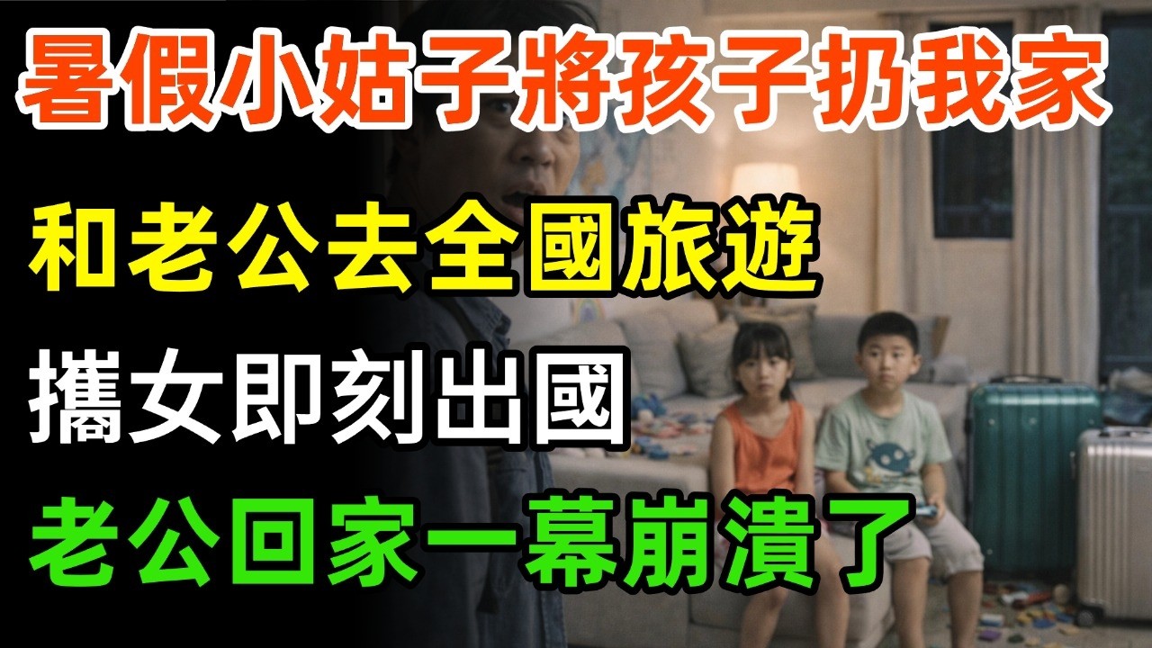 暑假小姑子將孩子扔我家，和老公去全國旅遊，我直接收拾行李，當晚帶女兒出國遊玩，老公回家一幕崩潰了！#故事分享 #故事