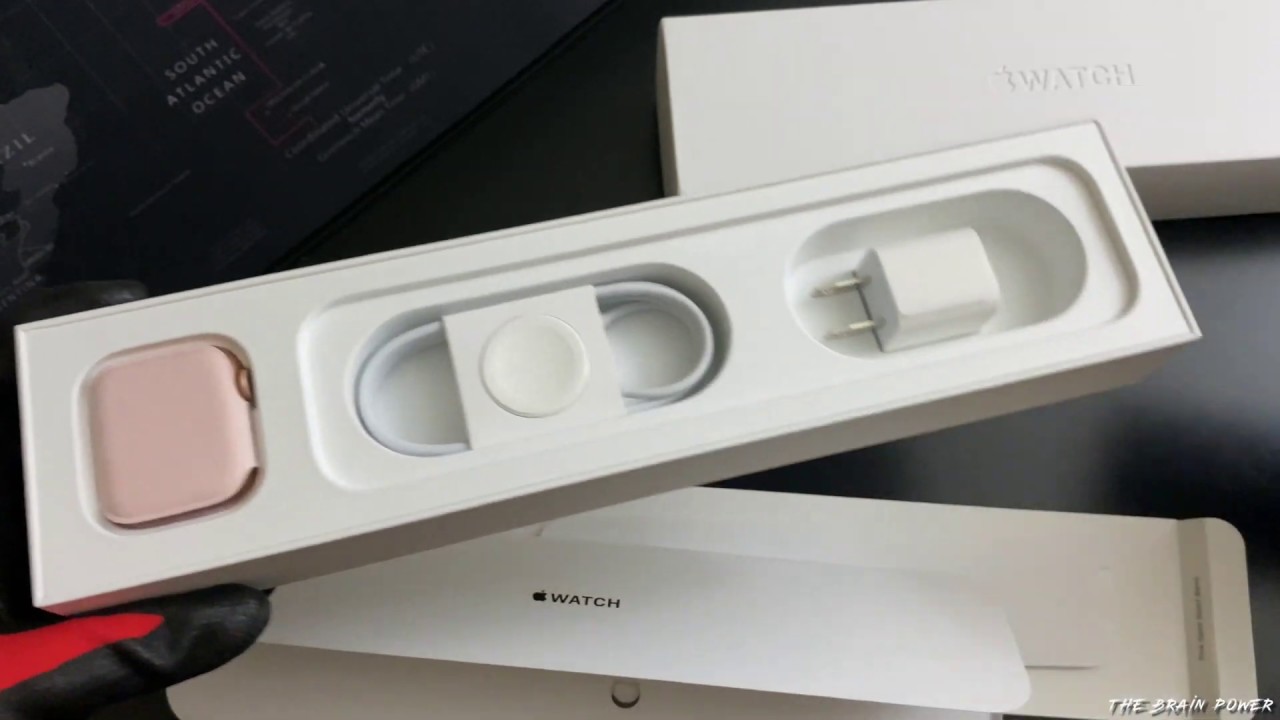 Apple Watch Series 5 Gold Aluminum Case with Pink Sport Band Unboxing