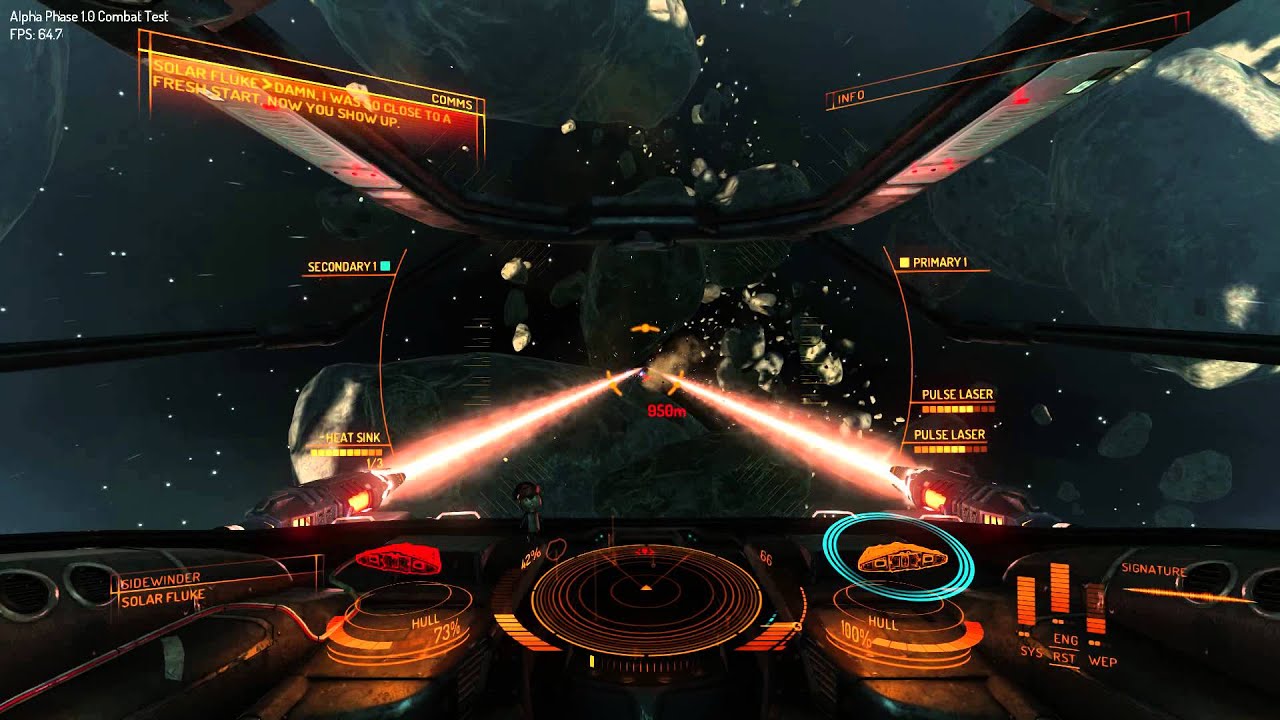 Elite Dangerous Alpha midrange pc: asteroid chase