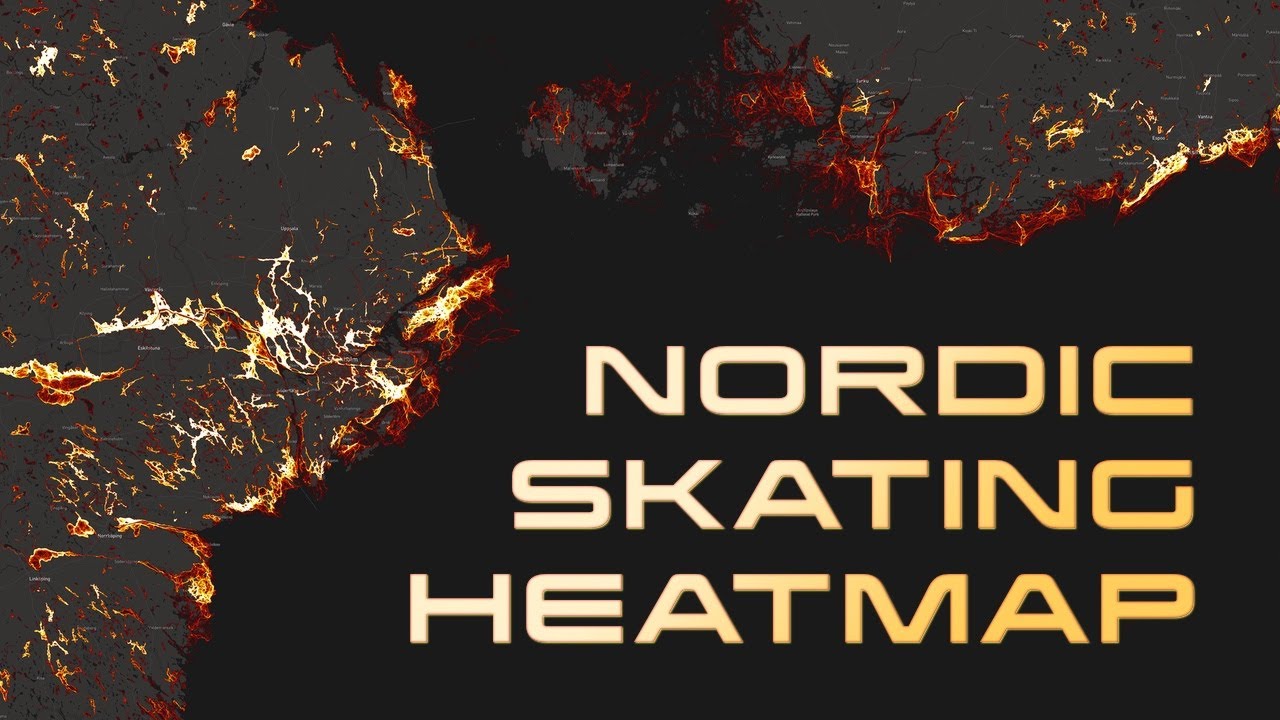 Nordic skating heatmap - 10 years in 1 minute