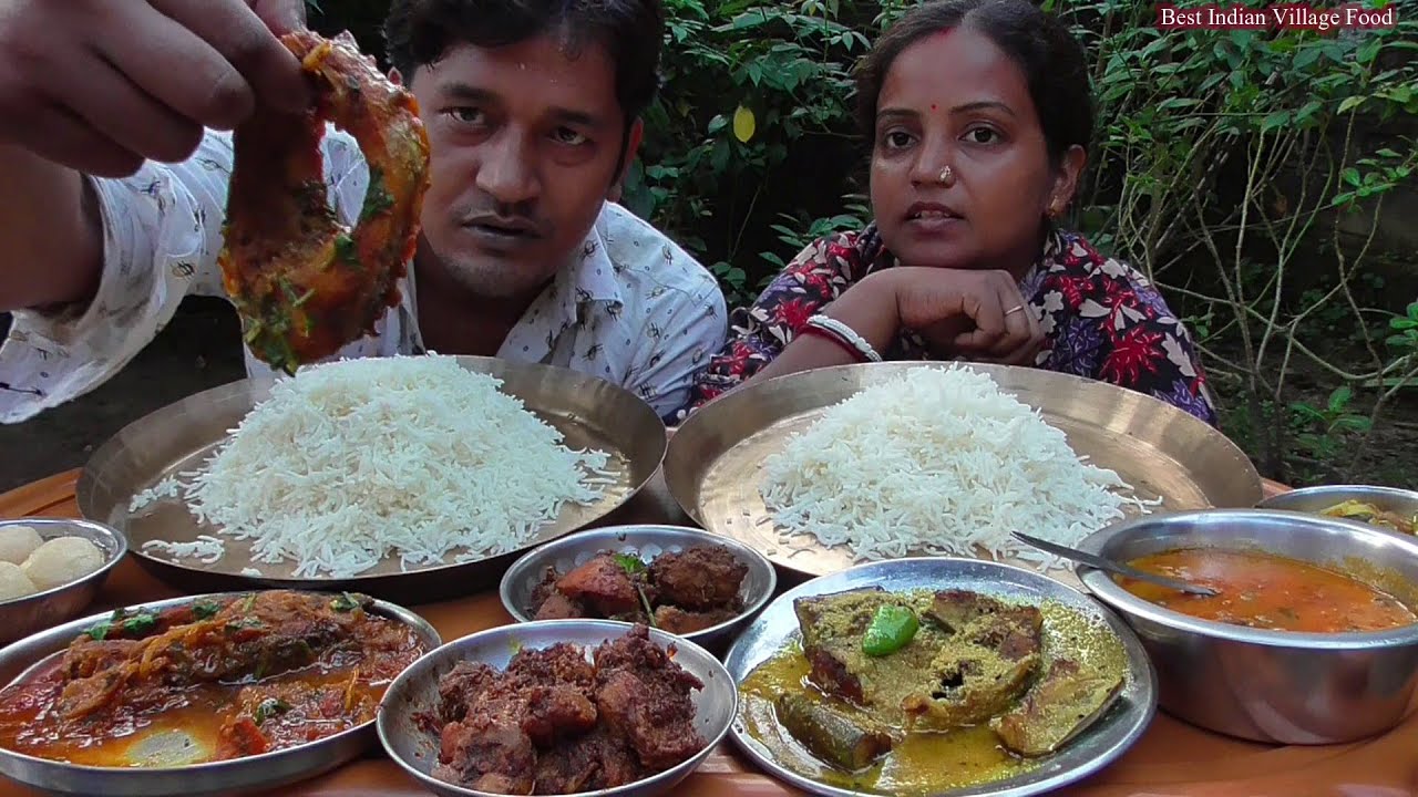 Husband Wife Special Eating Show - Chicken Sukka - Chicken Ghee Roast - Ilish Fish Jhal - Katla Fish