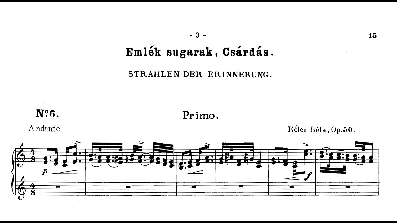 Béla Kéler: 6 Csárdás [4 hands]