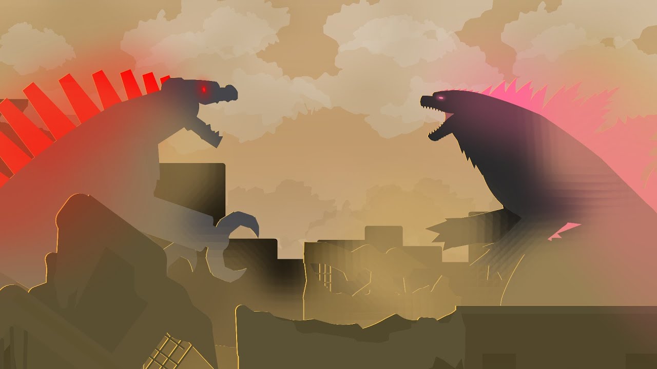 Mechagodzilla vs Evolved godzilla (Sticknodes animation)