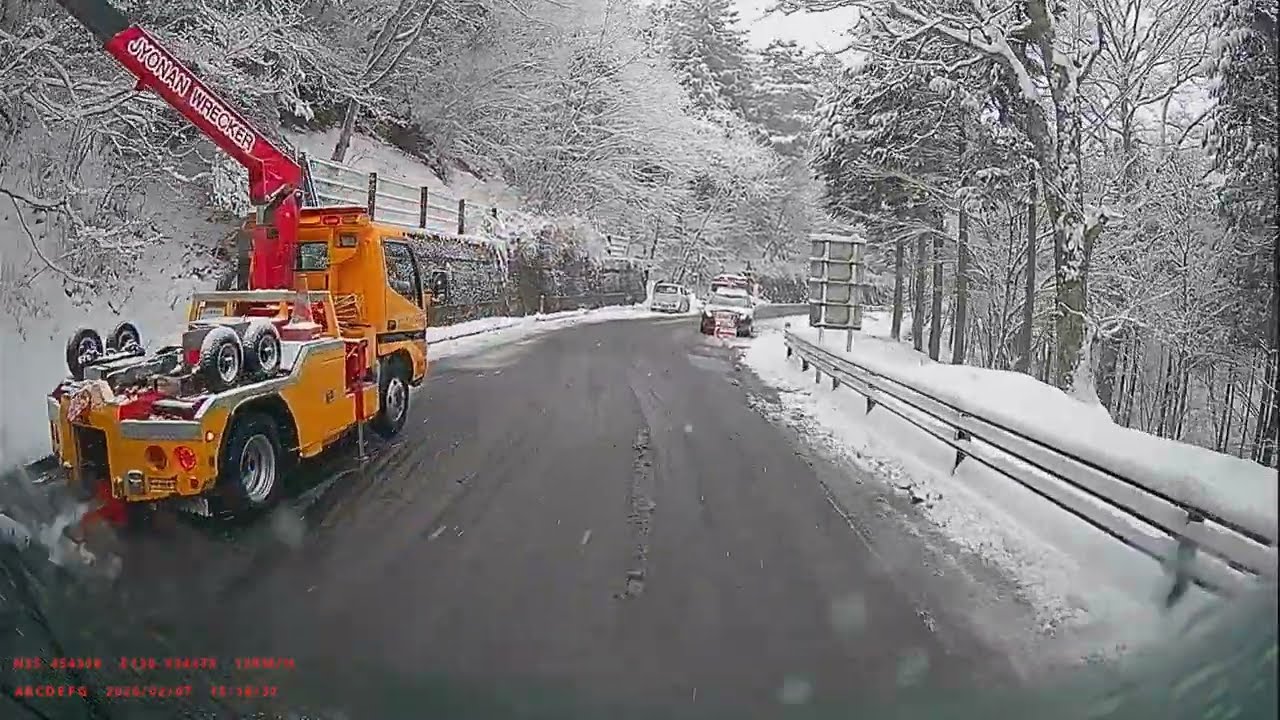 [Dashcam] 2026.02.07 Снежный Доши: происшествия на перевале Ямабуси продолжаются [от деревни Яман...