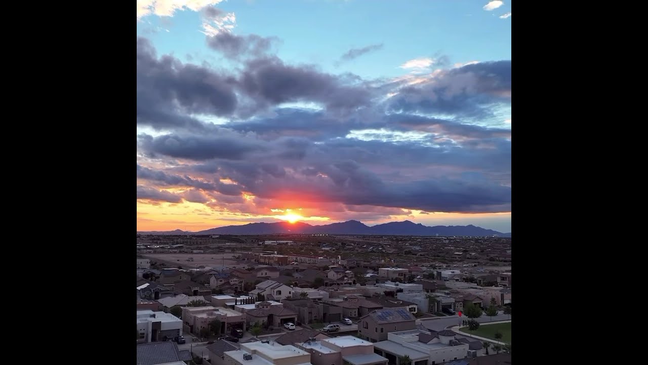 A Stunning Sunset Illuminates the Suburban Landscape
