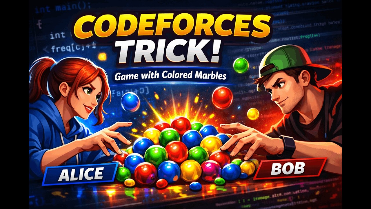 Game with Colored Marbles | Codeforces Problem Explained | Greedy Trick